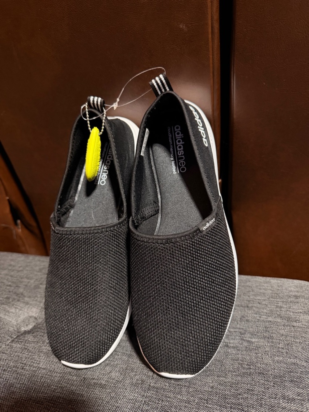 adidas Kids Black Slip-On Knit Sneakers with White Sole - Picture 4 of 6